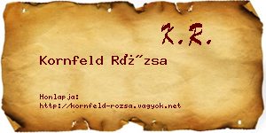 Kornfeld Rózsa névjegykártya