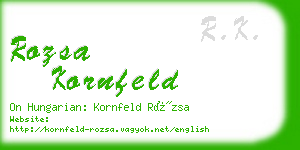 rozsa kornfeld business card